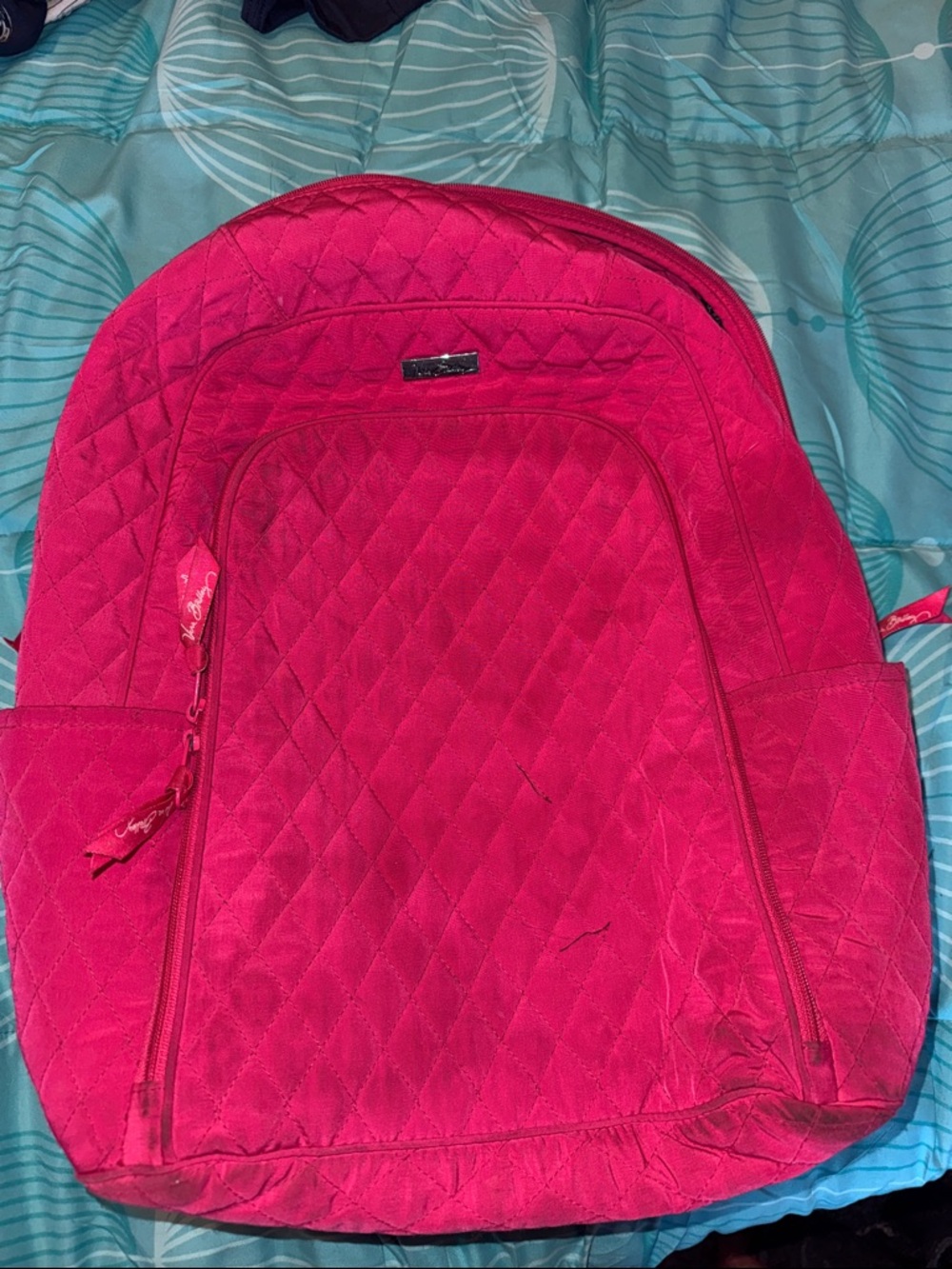 Vera Bradley Quilted Bright Pink Backpack